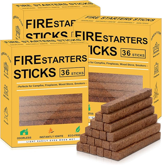 Realcook Natural Fire Starters for Fireplaces: Upgraded 108 Quicker & Safer Firestarter Cubes