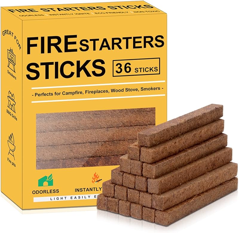 Realcook Natural Fire Starters for Fireplaces: Upgraded 108 Quicker & Safer Firestarter Cubes