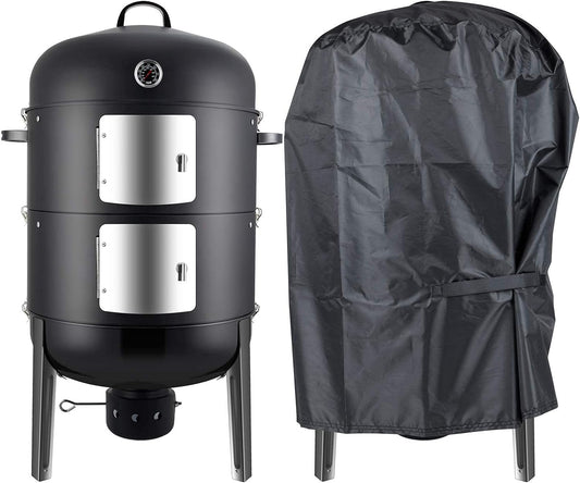 Realcook 20-inch Charcoal Vertical Smoker with Water-resistant Cover