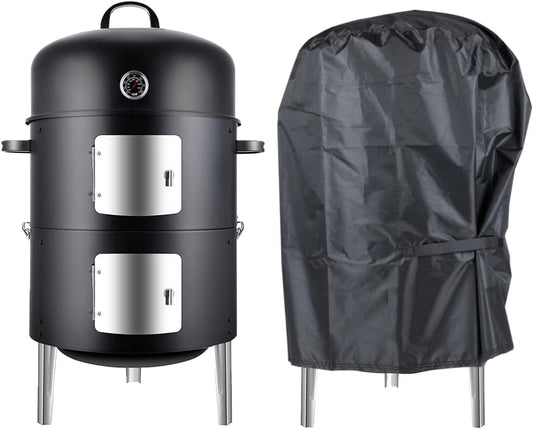 Realcook 17-inch Charcoal Smoker Grill with Cover